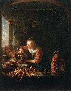 Gerard Dou Woman Pouring Water into a Jar oil